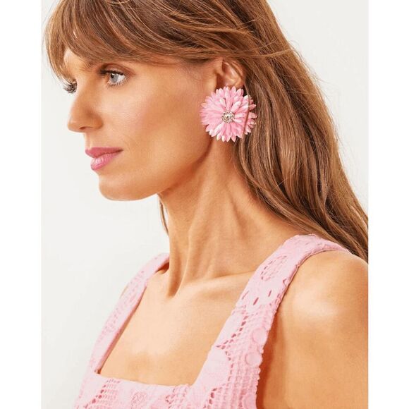 🌸 LILLY PULITZER Floral Pink Slice of Sunshine Earrings NEW WITH GIFT BAG - Picture 12 of 15